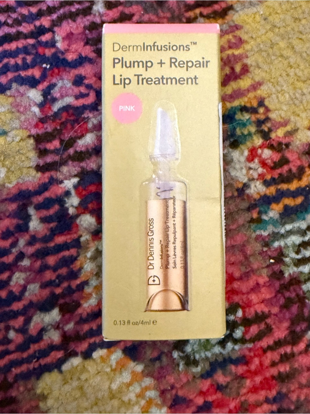 NIB Dr. Dennis Gross DermInfusions Plump + Repair Lip Treatment - Pink - 4 ml